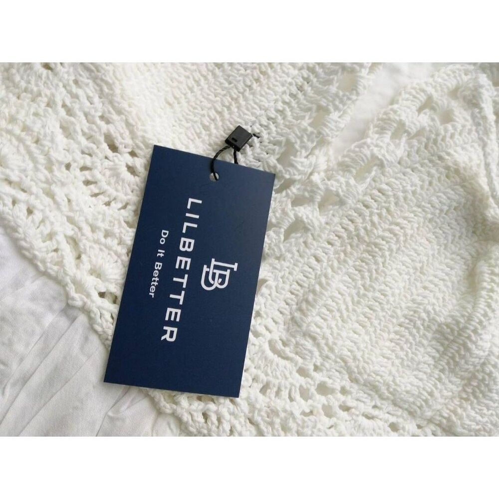 Lilbetter Crochet Off White Crochet Dress Size XS Maxi Boho Bohemian Summer - Picture 5 of 6